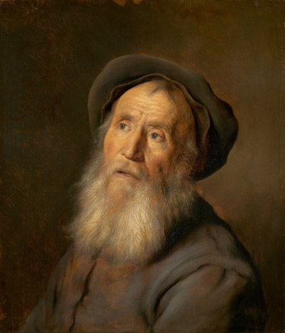 Baardige man met een baret door Jan Lievens